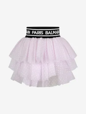Jupe en tulle à pois Balmain pour fille