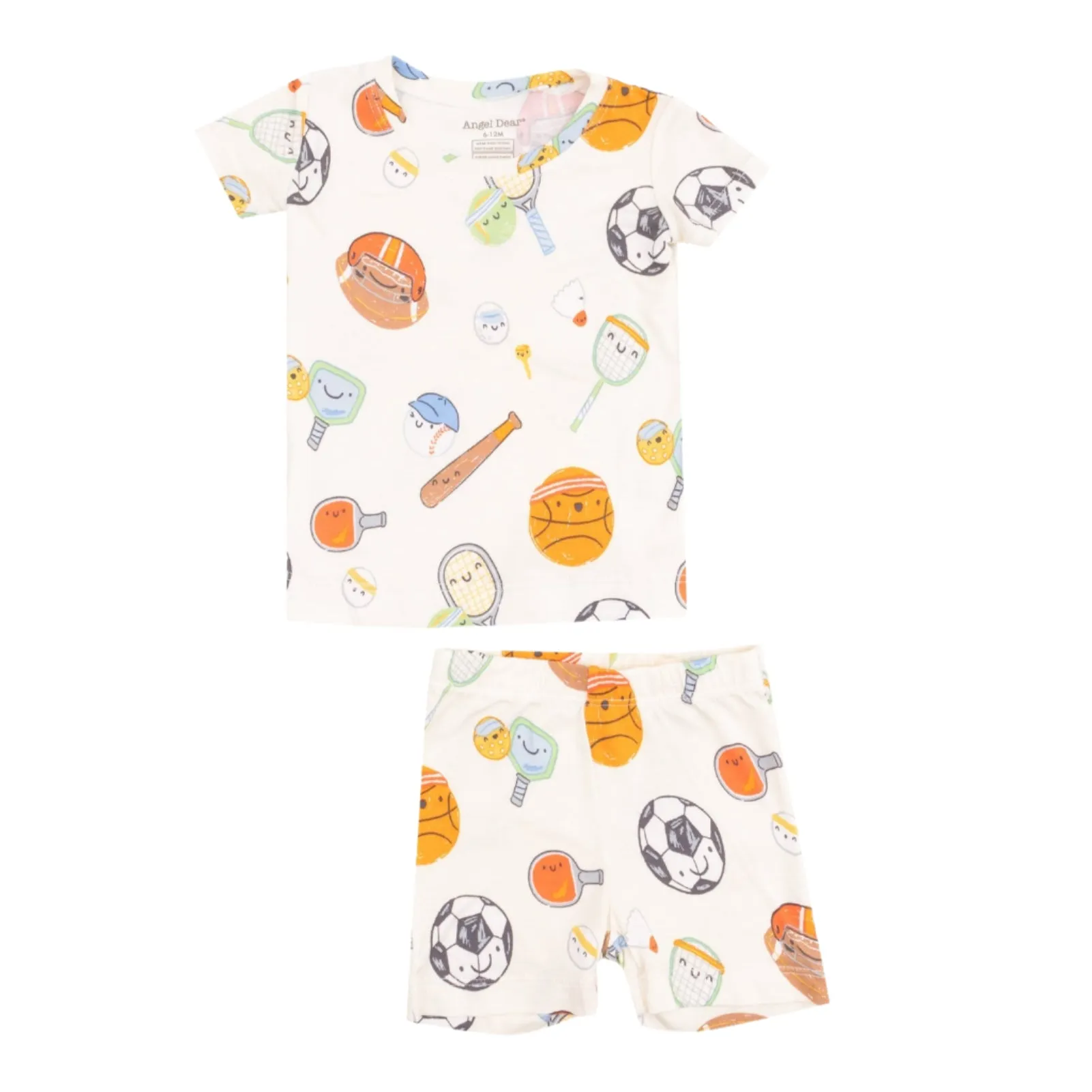 Ensemble de vêtements de détente en bambou à manches courtes avec short - Sports Ball Friends par Angel Dear