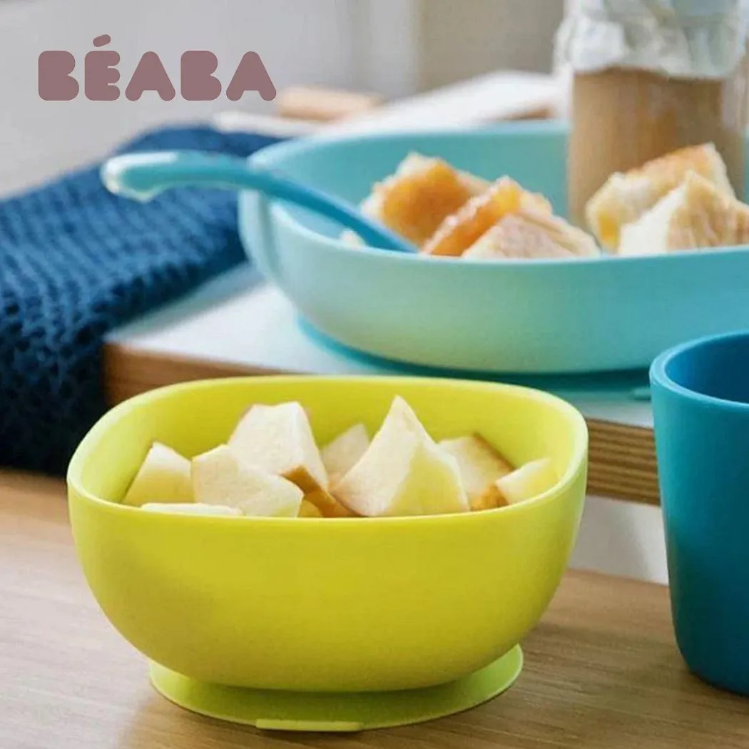 Ensemble de repas en silicone BEABA - 4 pièces (Bleu)
