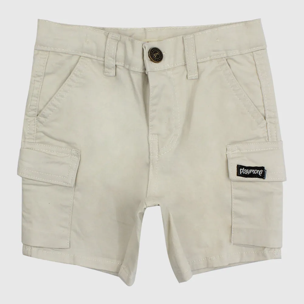 Short en gabardine beige