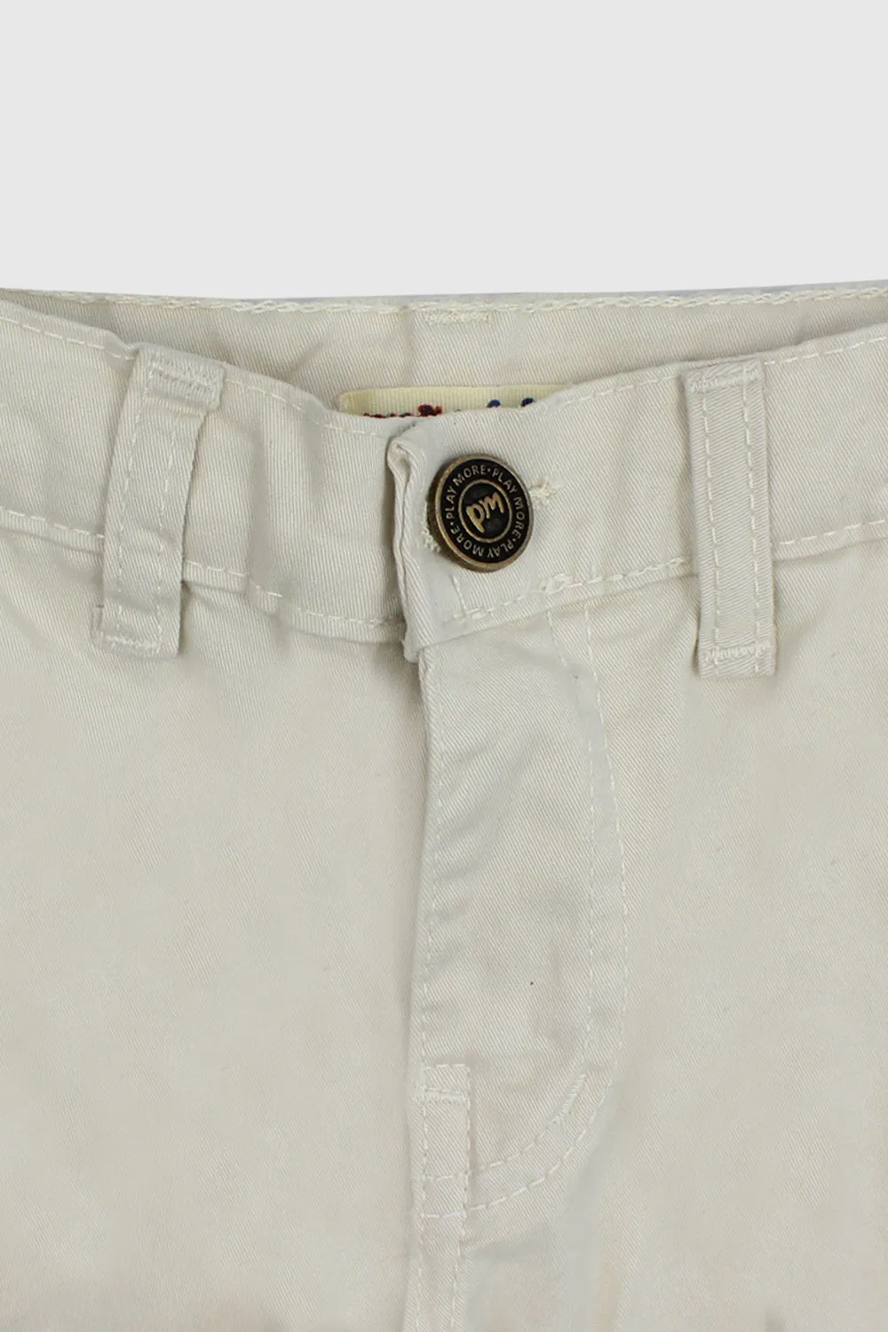 Short en gabardine beige