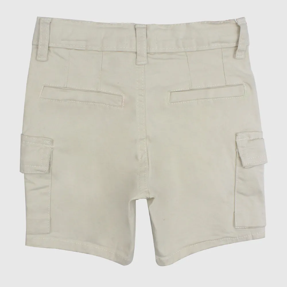 Short en gabardine beige