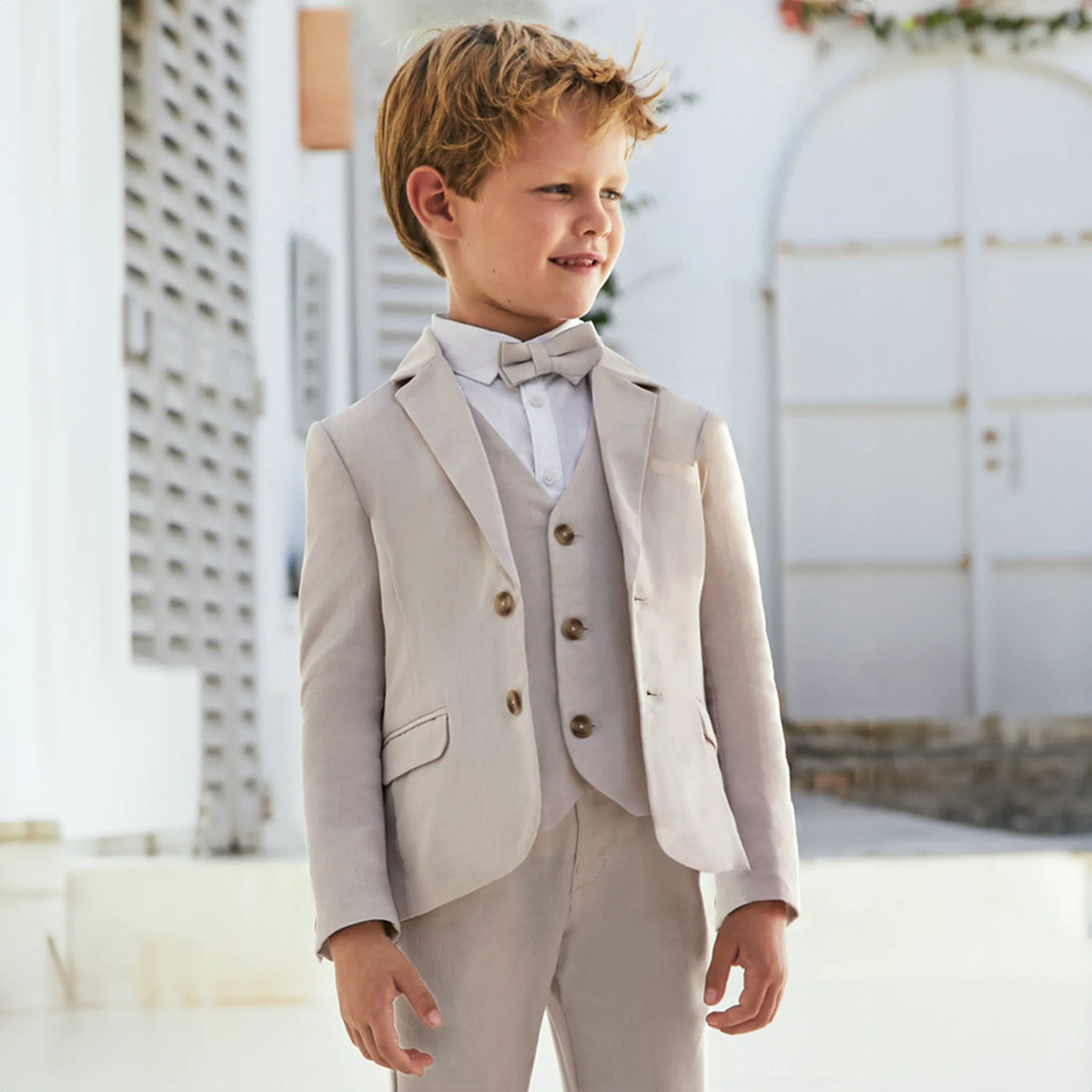 Pantalon de costume en lin beige