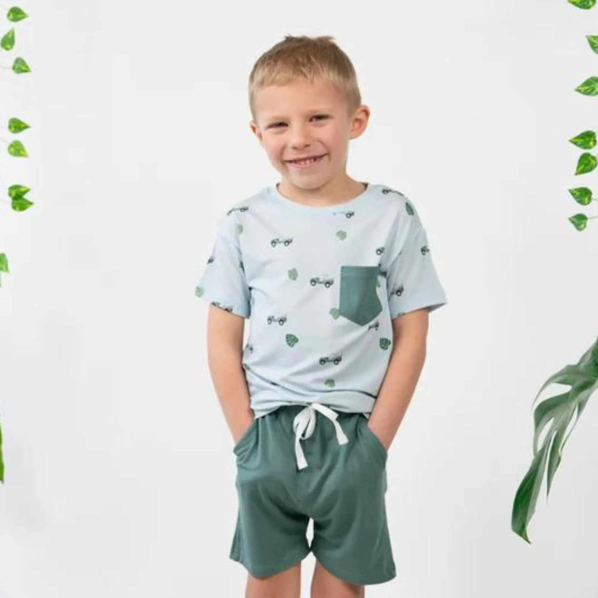 BELAN J Shorts Quotidiens - Vert Feuillage