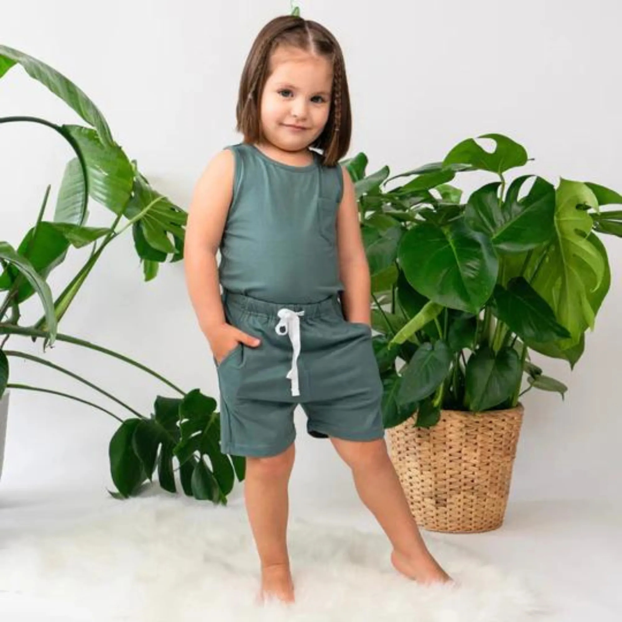 BELAN J Shorts Quotidiens - Vert Feuillage