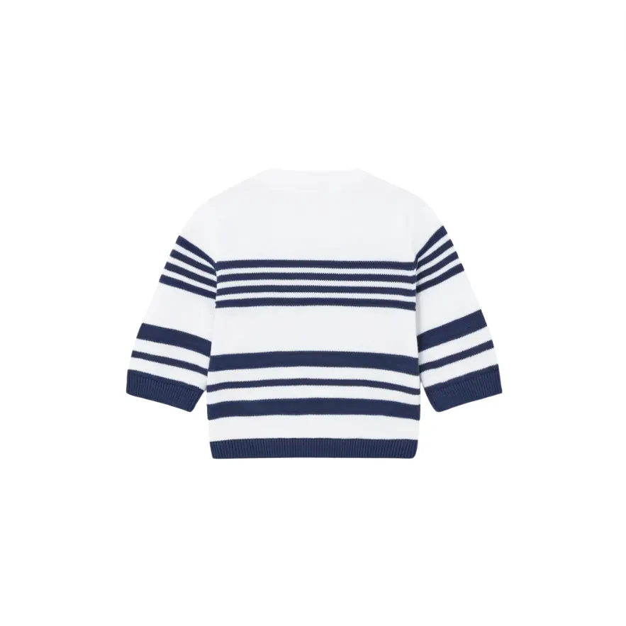 Pull en Coton de Qualité Supérieure - Blanc/Marine par Mayoral - VENTE FINALE