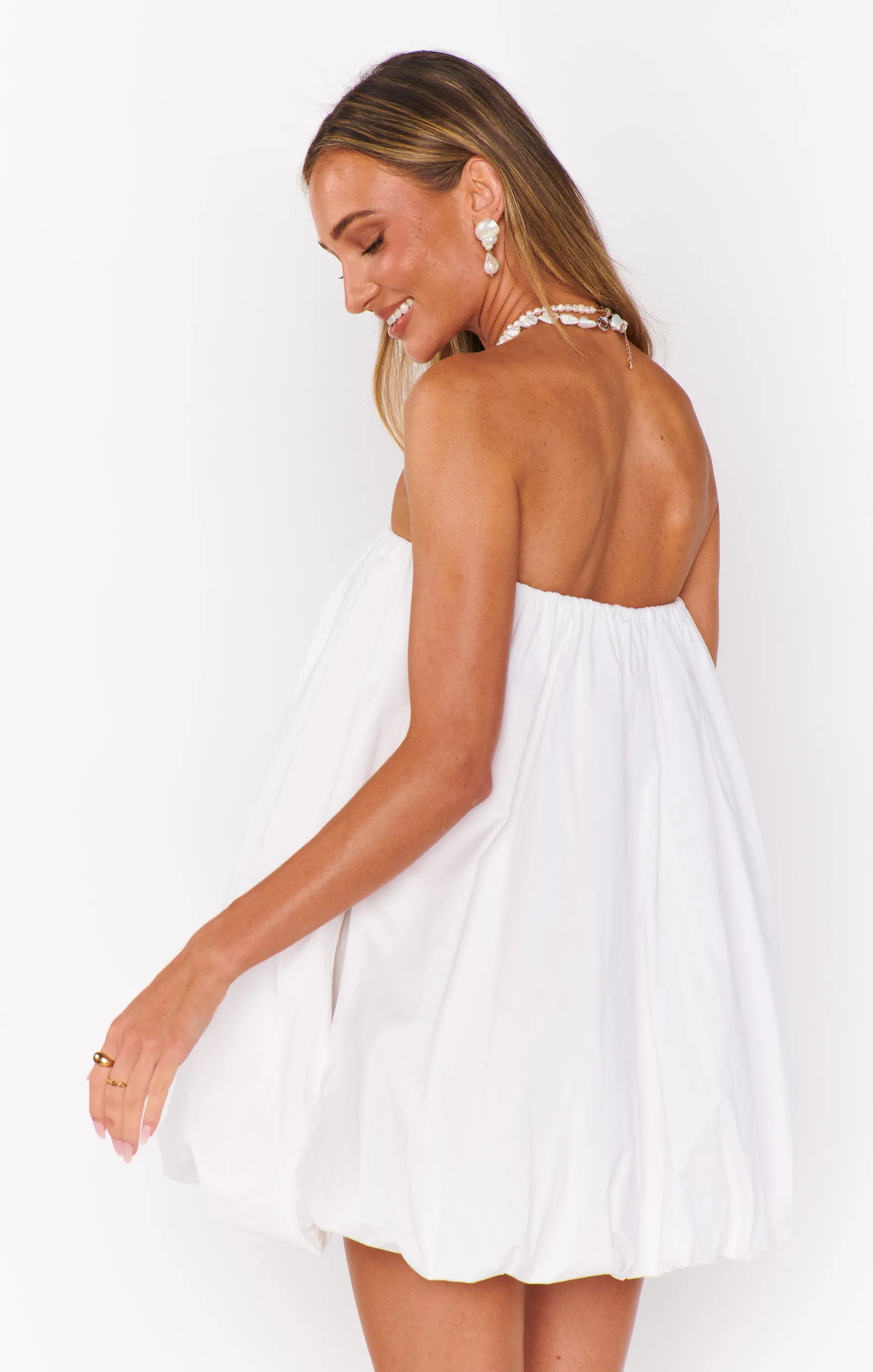 Robe bulle Beverly ~ Popeline blanche
