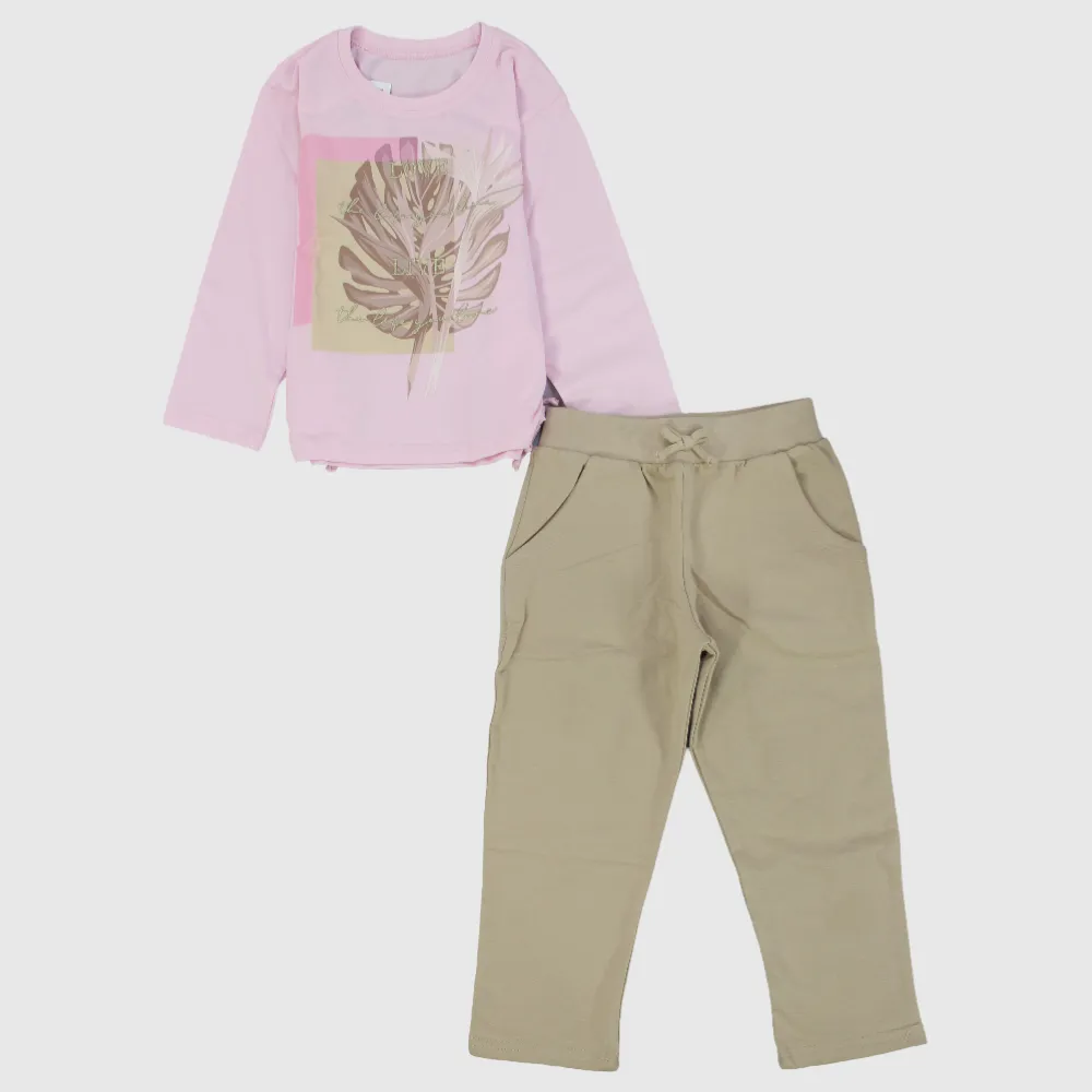 Pyjama à Manches Longues Grandes Feuilles