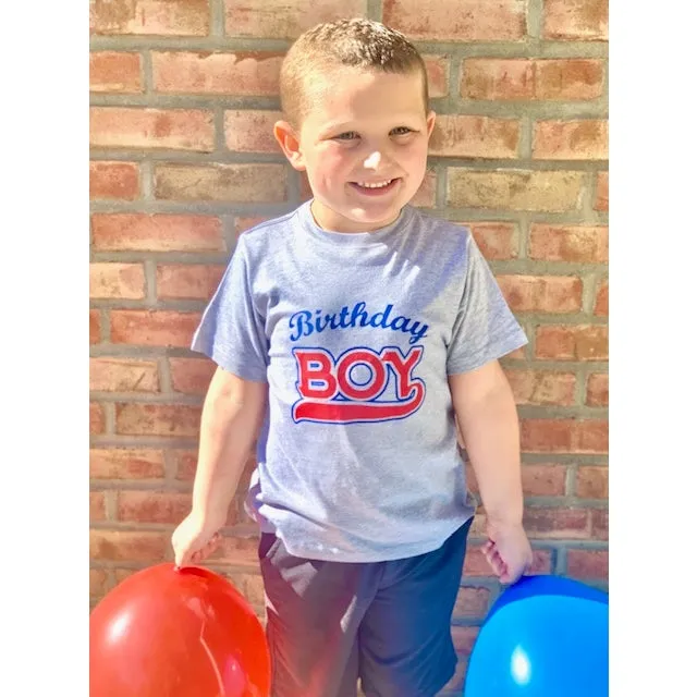 T-shirt Baseball Manches Courtes Birthday Boy - Gris par Sweet Wink