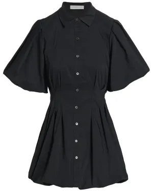 Robe mini pintuck ballon Cleo noire