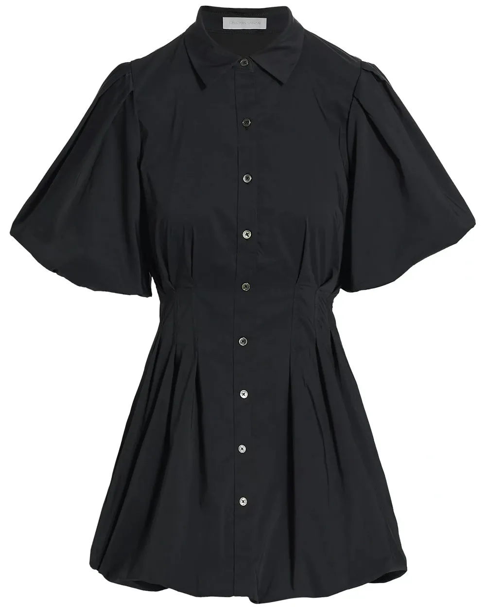 Robe mini pintuck ballon Cleo noire