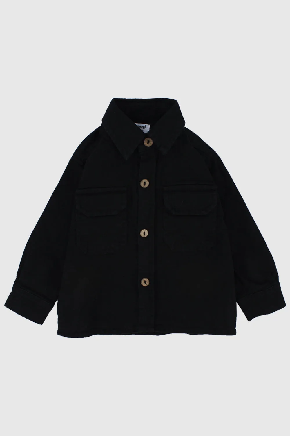 Chemise longue noire à manches longues