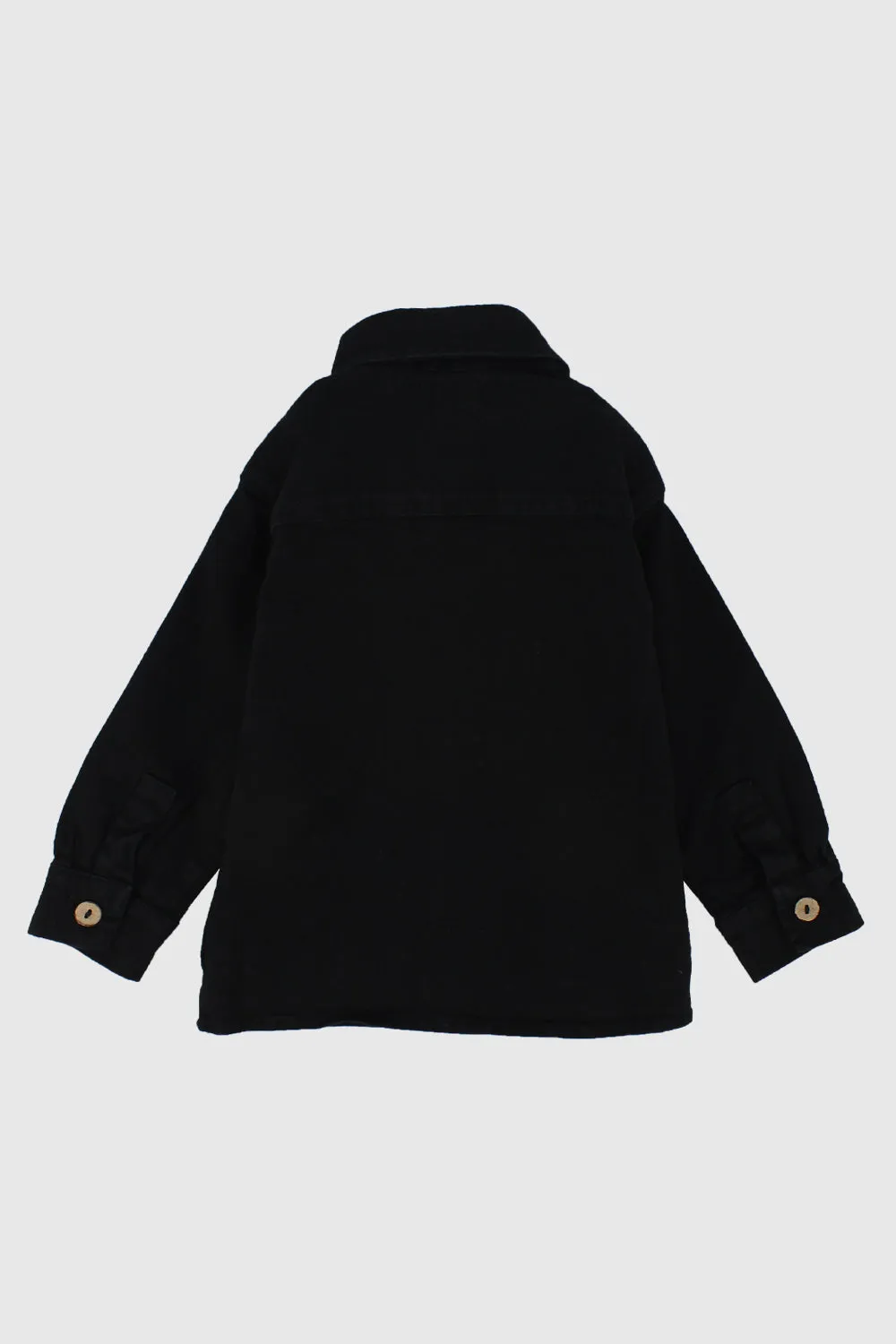 Chemise longue noire à manches longues