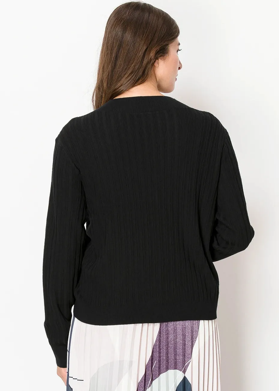 Cardigan en côtes noir