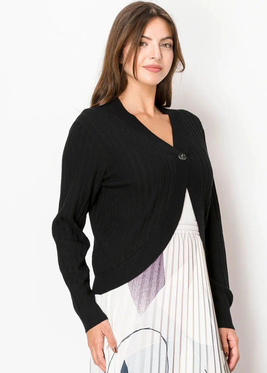 Cardigan en côtes noir