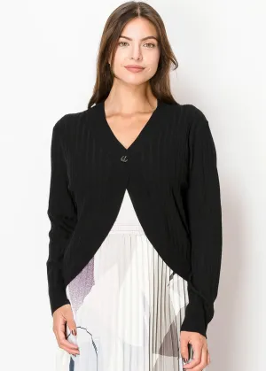 Cardigan en côtes noir