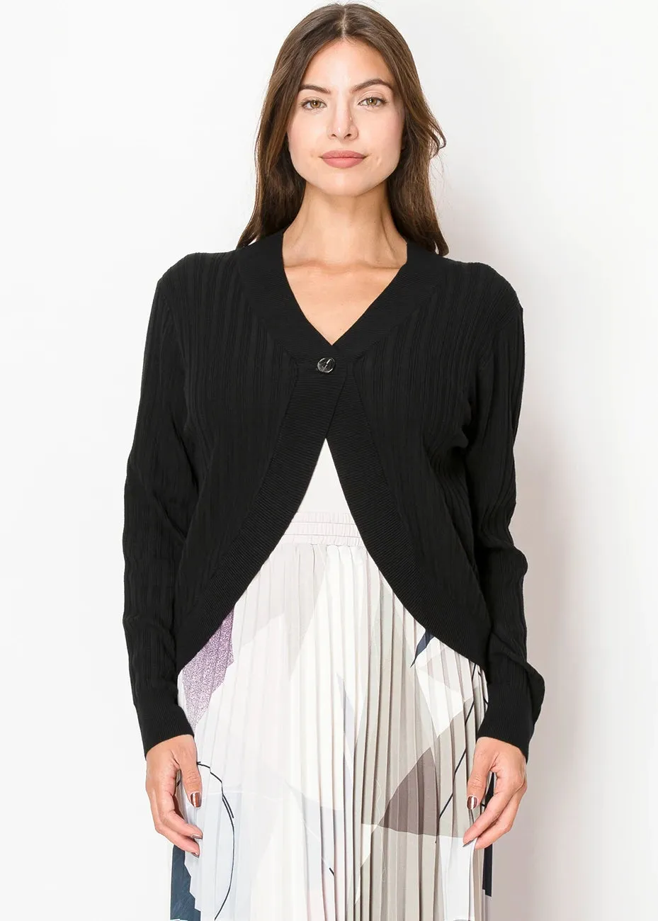 Cardigan en côtes noir