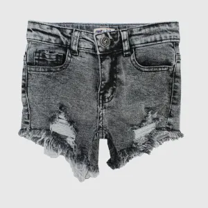Shorts en Jean Noir Déchiré