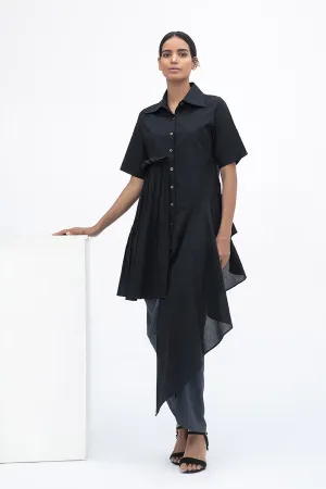 Tunique Chemise à Draperie Côté Noir