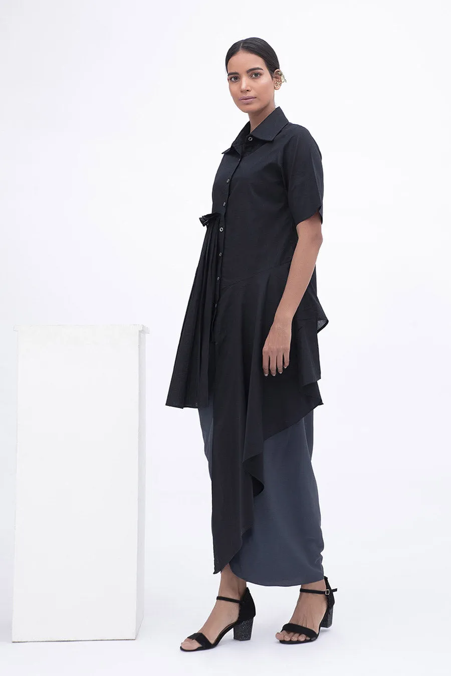 Tunique Chemise à Draperie Côté Noir