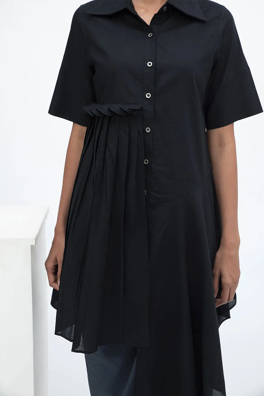Tunique Chemise à Draperie Côté Noir