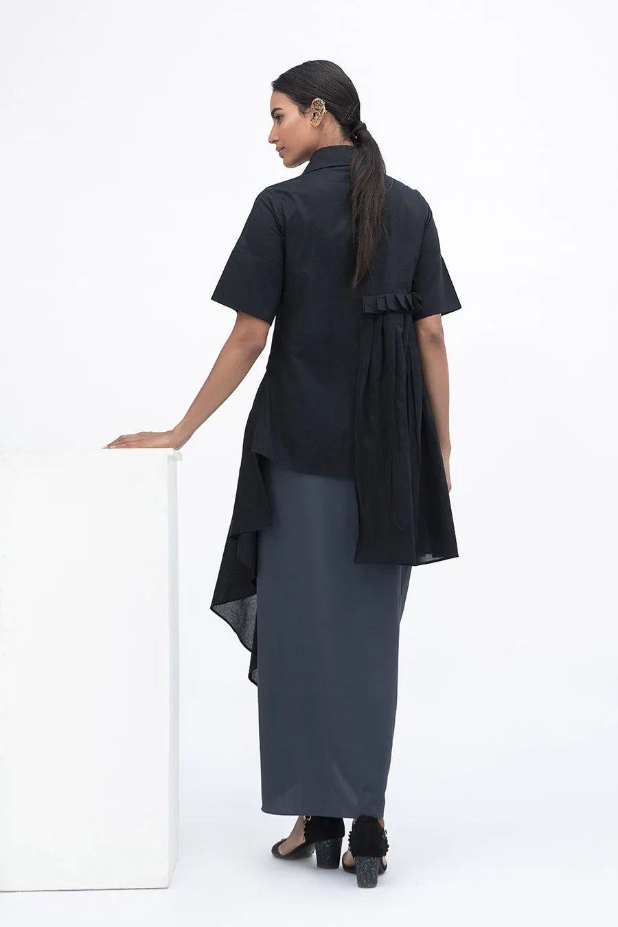 Tunique Chemise à Draperie Côté Noir