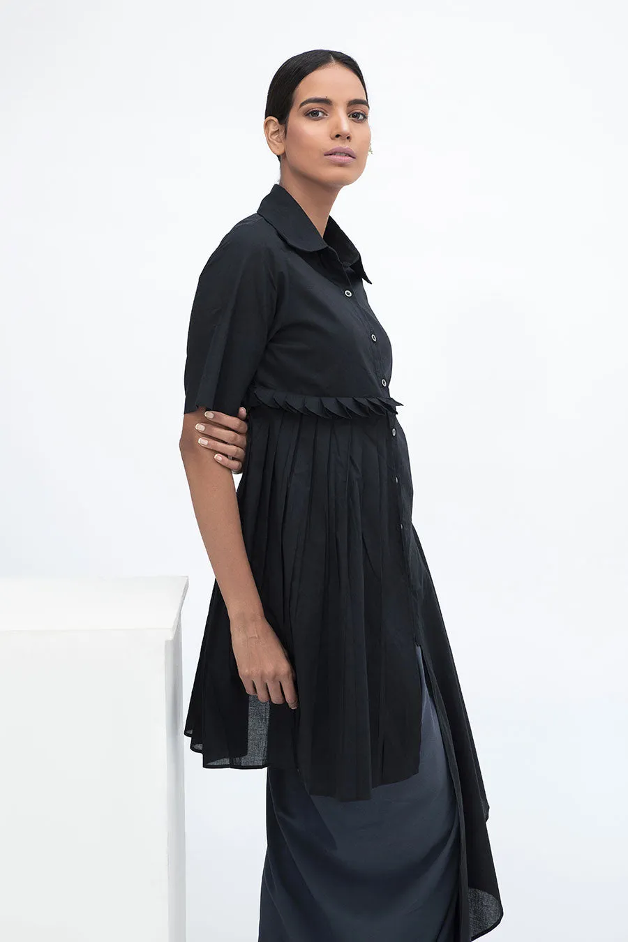 Tunique Chemise à Draperie Côté Noir