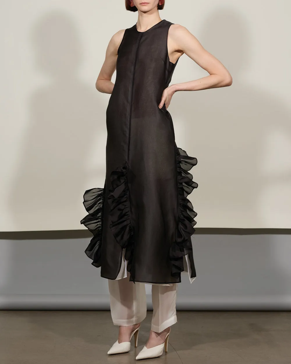 Robe de soirée en soie noire Radieux