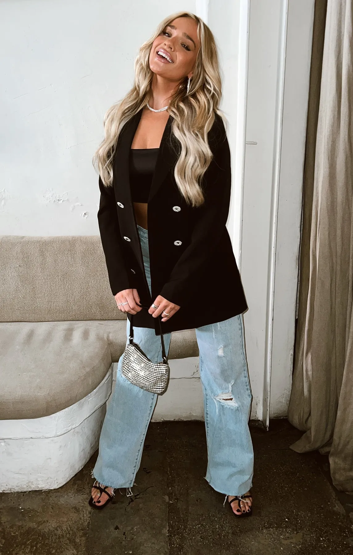 Robe Blazer Pailletée ~ Tailleur Noir