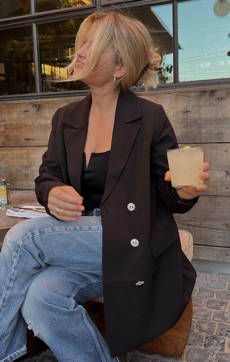Robe Blazer Pailletée ~ Tailleur Noir