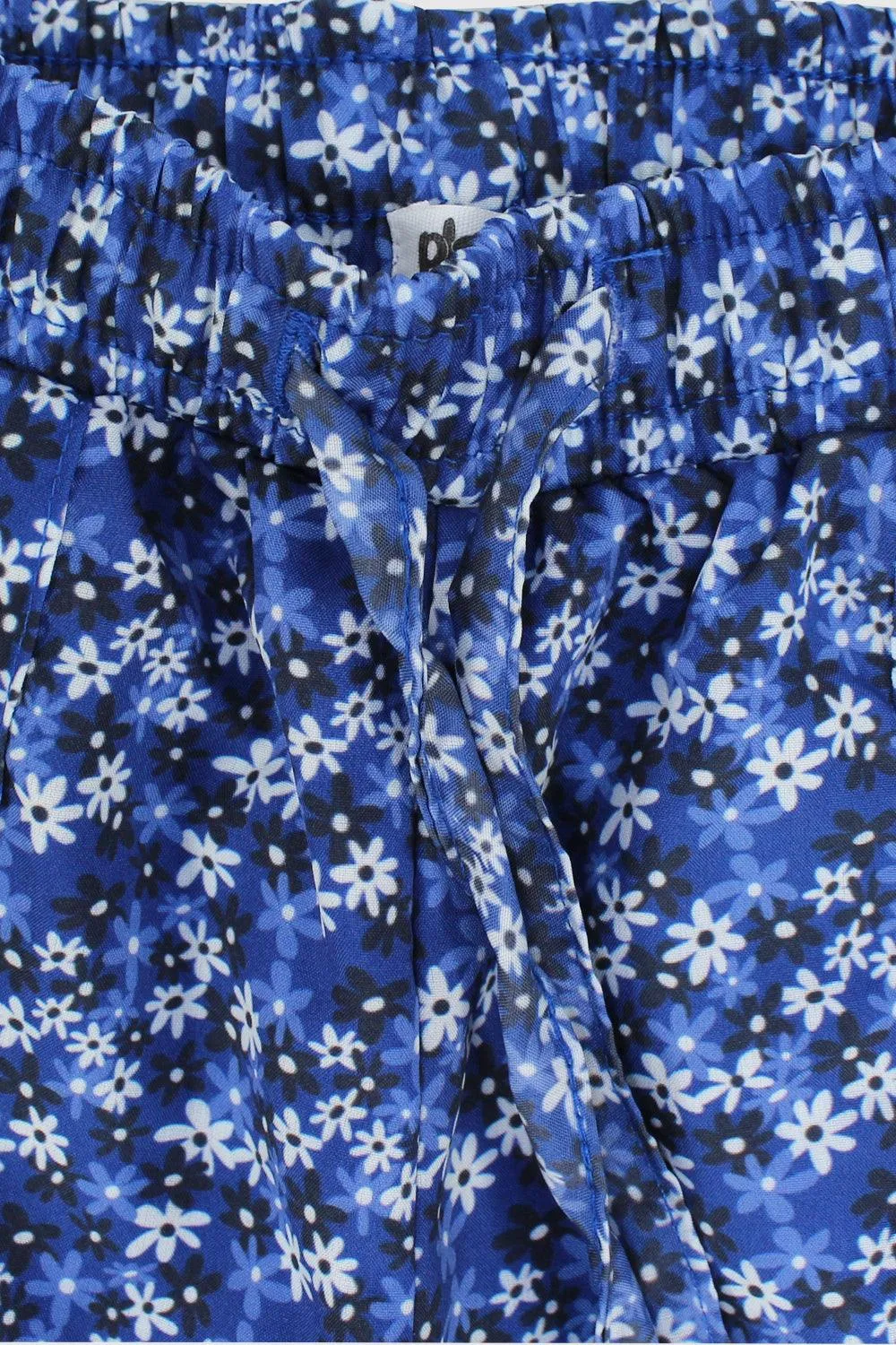 Pantalon Confortable à Fleurs Bleues