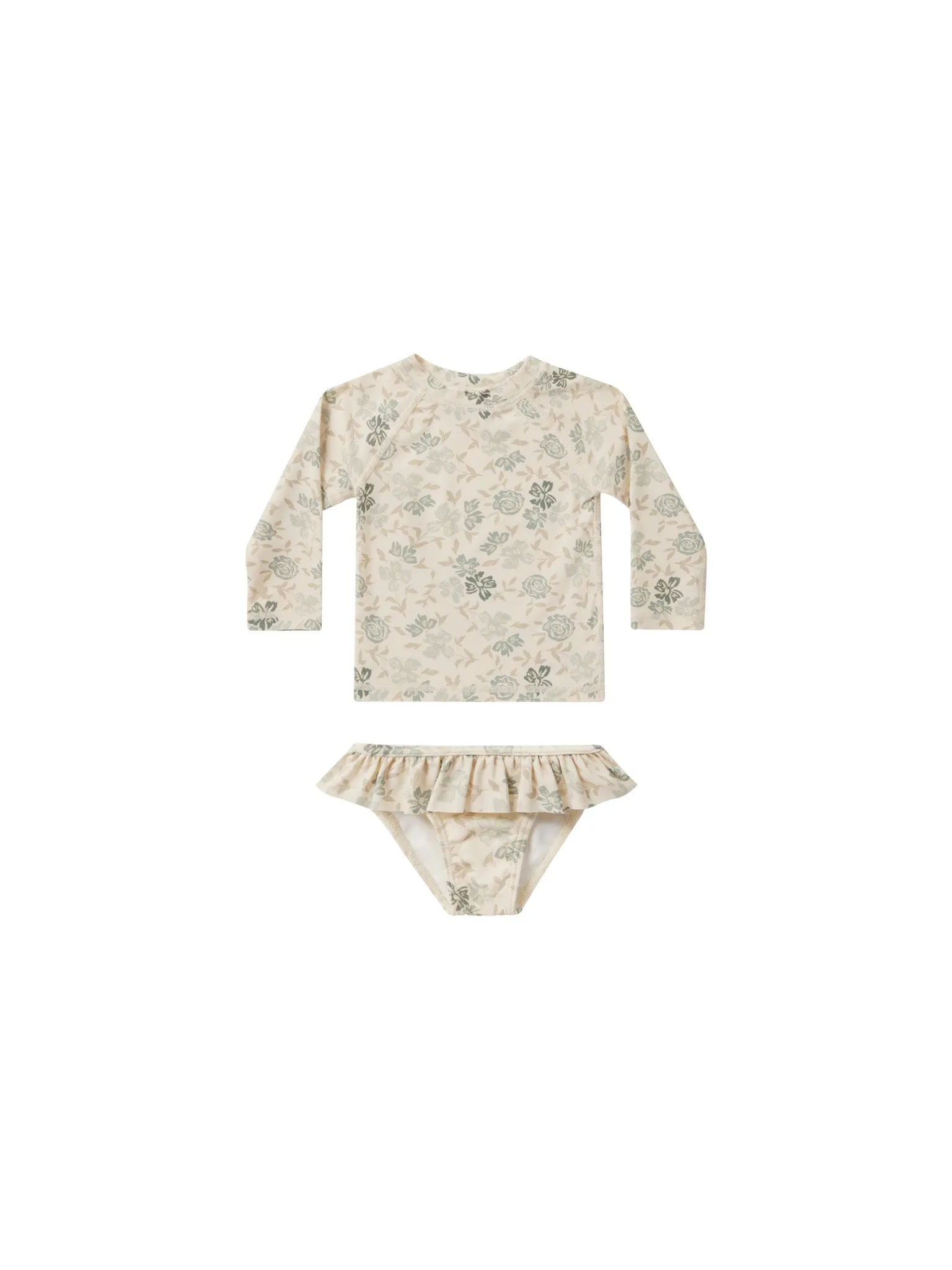 Ensemble de rash guard floral bleu