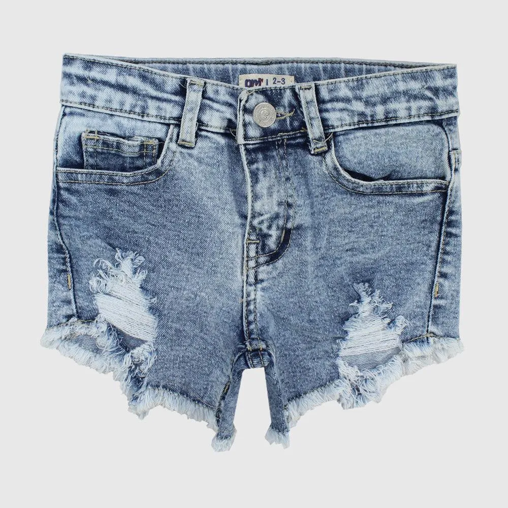 Shorts en Jean Bleu Déchiré
