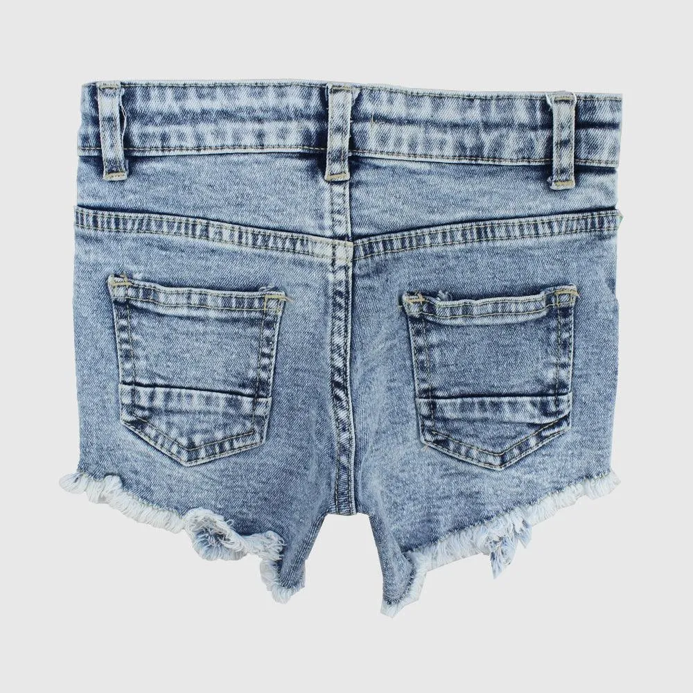Shorts en Jean Bleu Déchiré