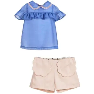 Ensemble Blouse à Volants Bleus & Short