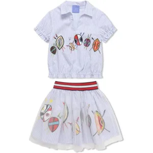 Costume Jupe à Rayures Bleues