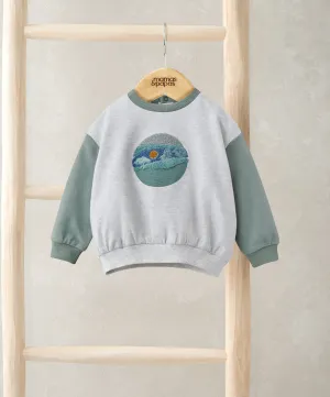 Sweat à capuche détail boucle - Bleu