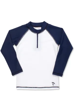 maillot anti-UV pour garçon - marine/blanc