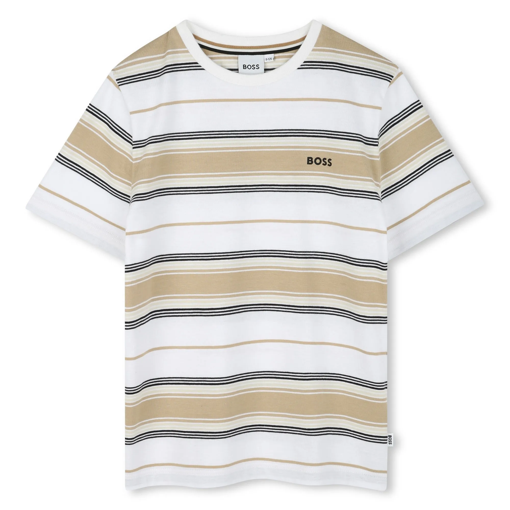 T-shirt à rayures beige pour garçons