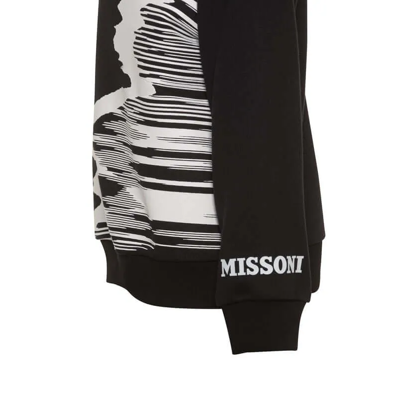 Sweat à capuche noir et blanc pour garçons