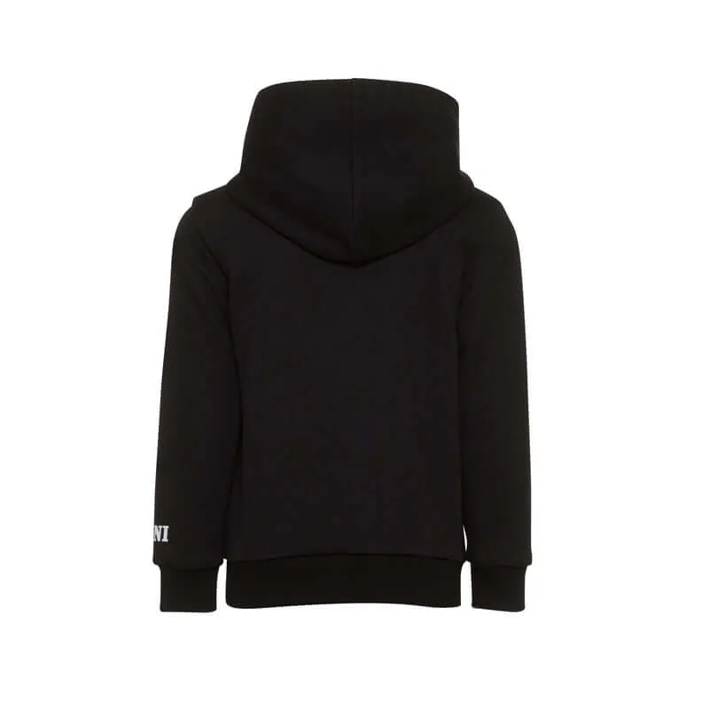Sweat à capuche noir et blanc pour garçons
