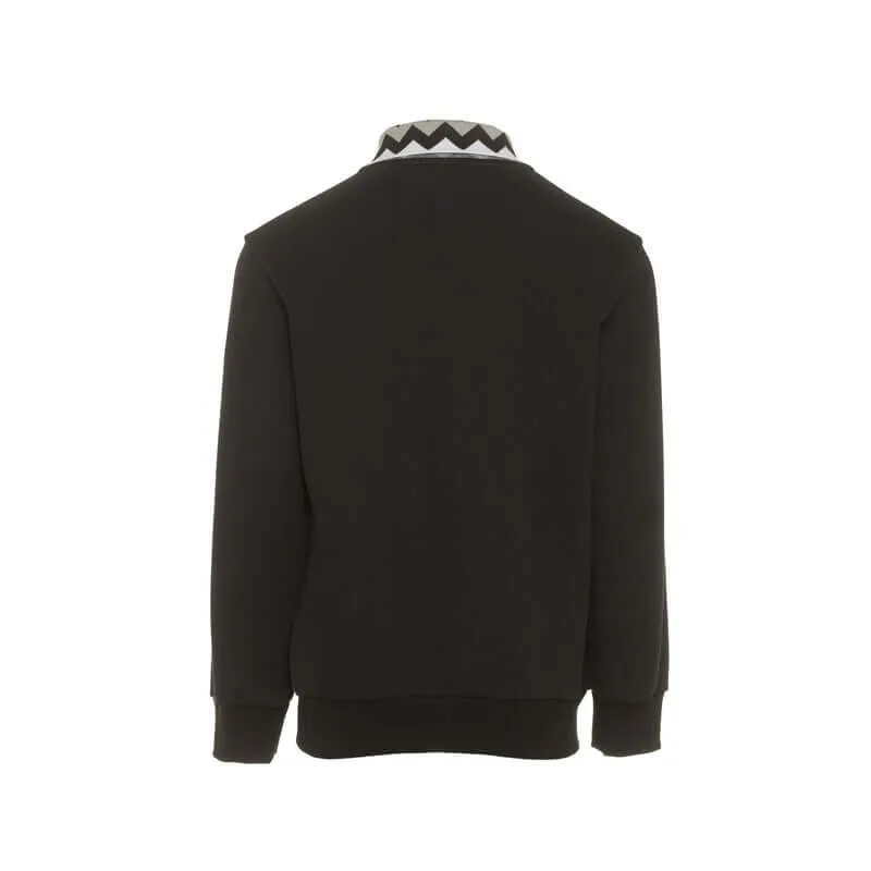 Pull en coton noir à col polo pour garçons