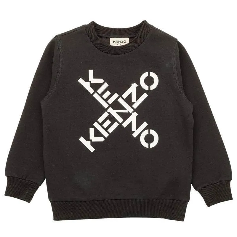 Sweat-shirt pour garçons avec logo noir en croix