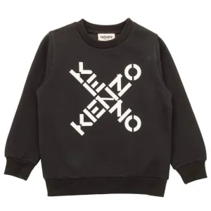 Sweat-shirt pour garçons avec logo noir en croix