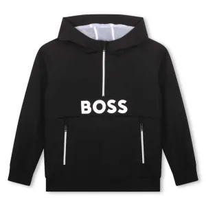 Pull à mi-zip noir pour garçons