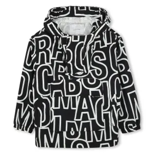 Veste coupe-vent à capuche avec logo pour garçons - Noir