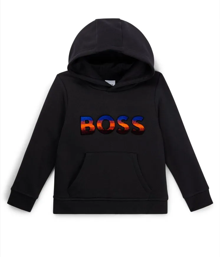 Pull à capuche noir pour garçons