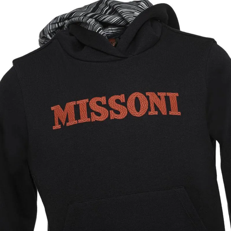 Pull à capuche noir avec logo pour garçons