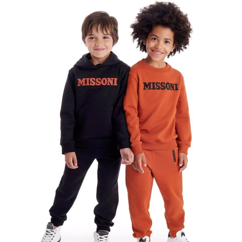 Pull à capuche noir avec logo pour garçons