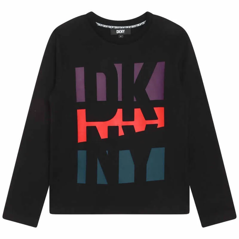 T-shirt à manches longues noir pour garçons